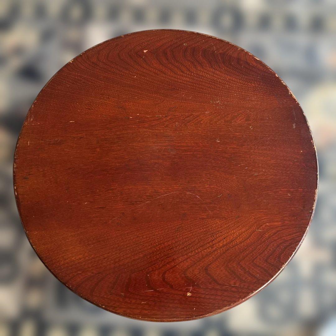 小さな木製ちゃぶ台　艶茶　直径42㎝　高さ16㎝　アンティーク