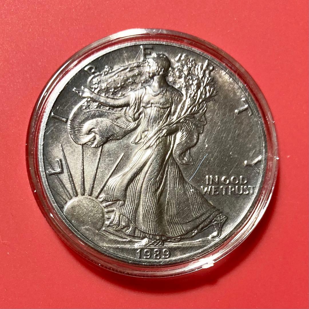 アメリカ　イーグル銀貨　1オンス　31.4g　1989　ケース付　古銭
