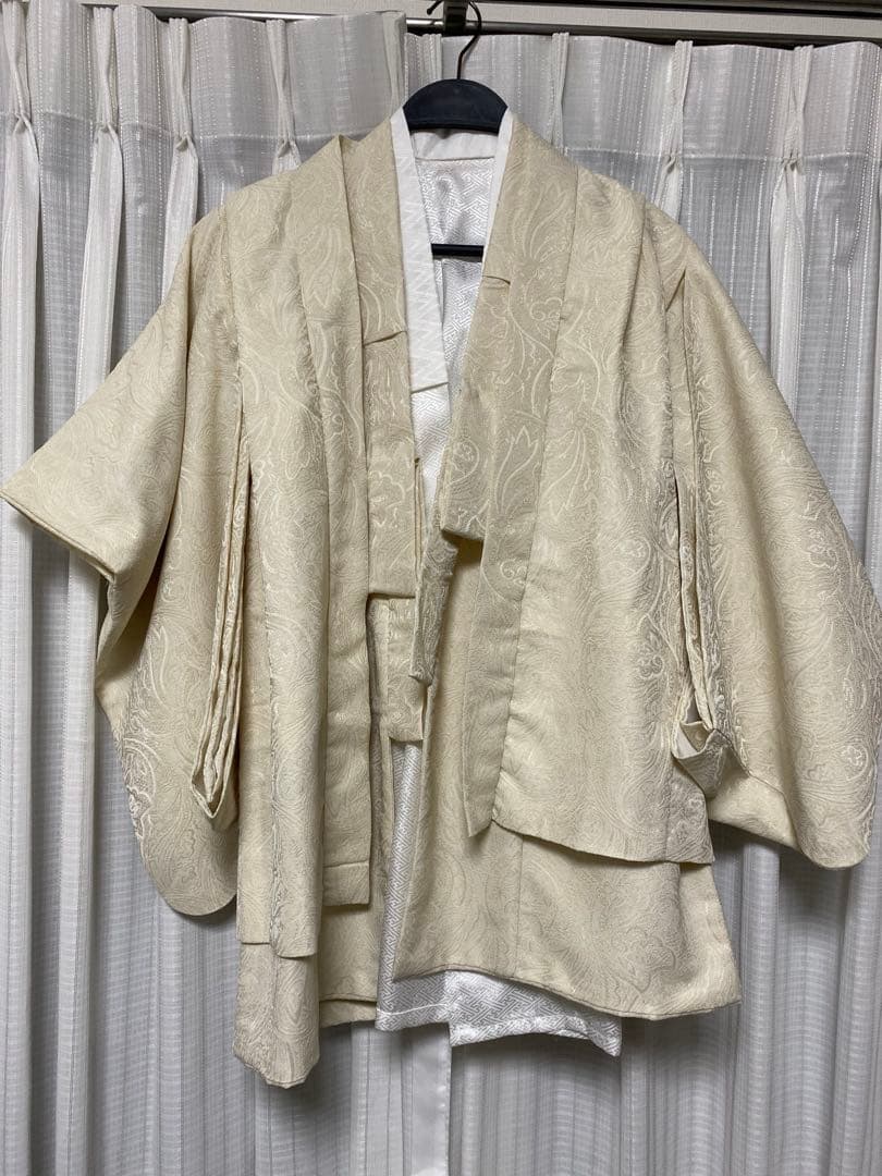 utatane 5歳 七五三 袴　ジャガードペイズリー オフホワイト×ベージュ