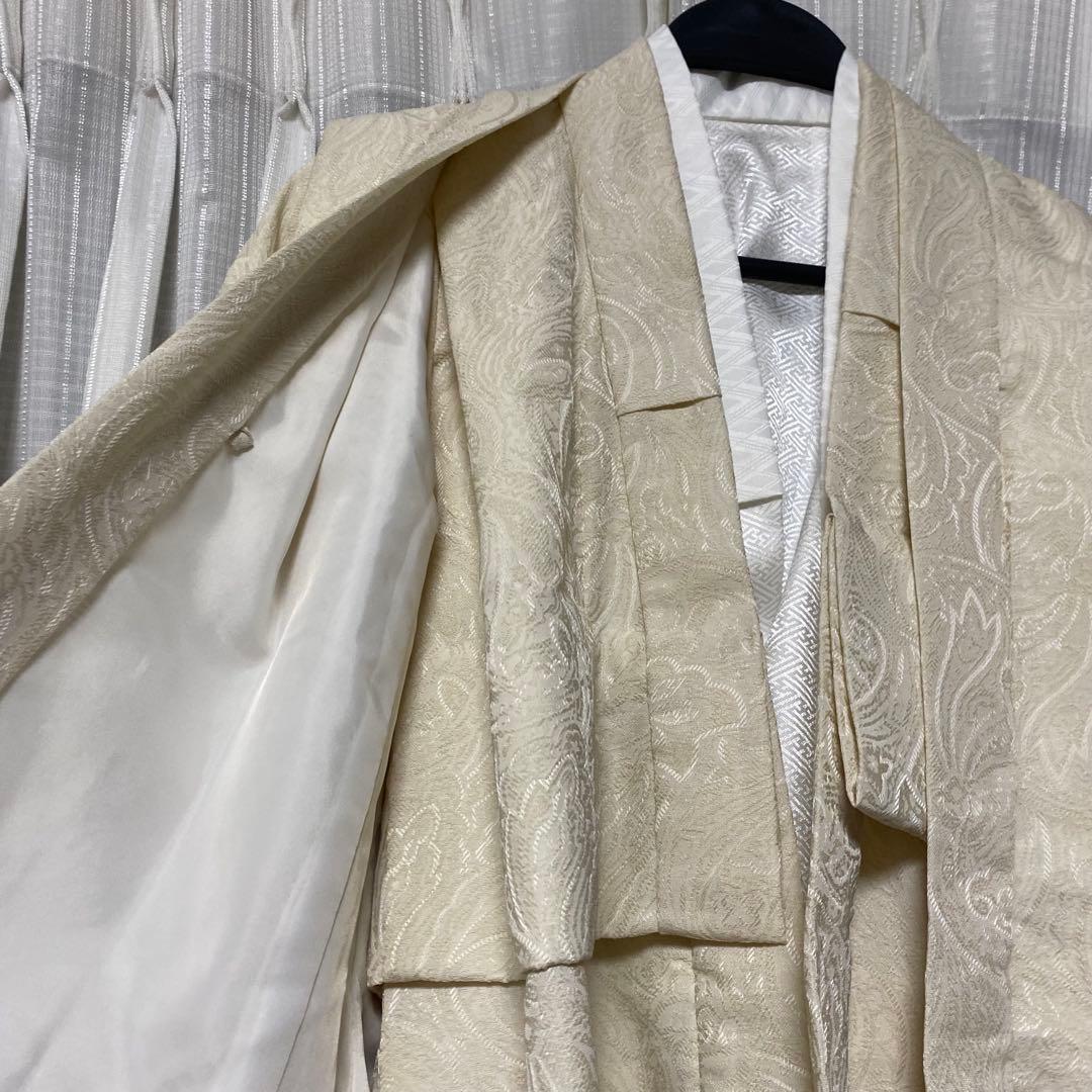 utatane 5歳 七五三 袴　ジャガードペイズリー オフホワイト×ベージュ