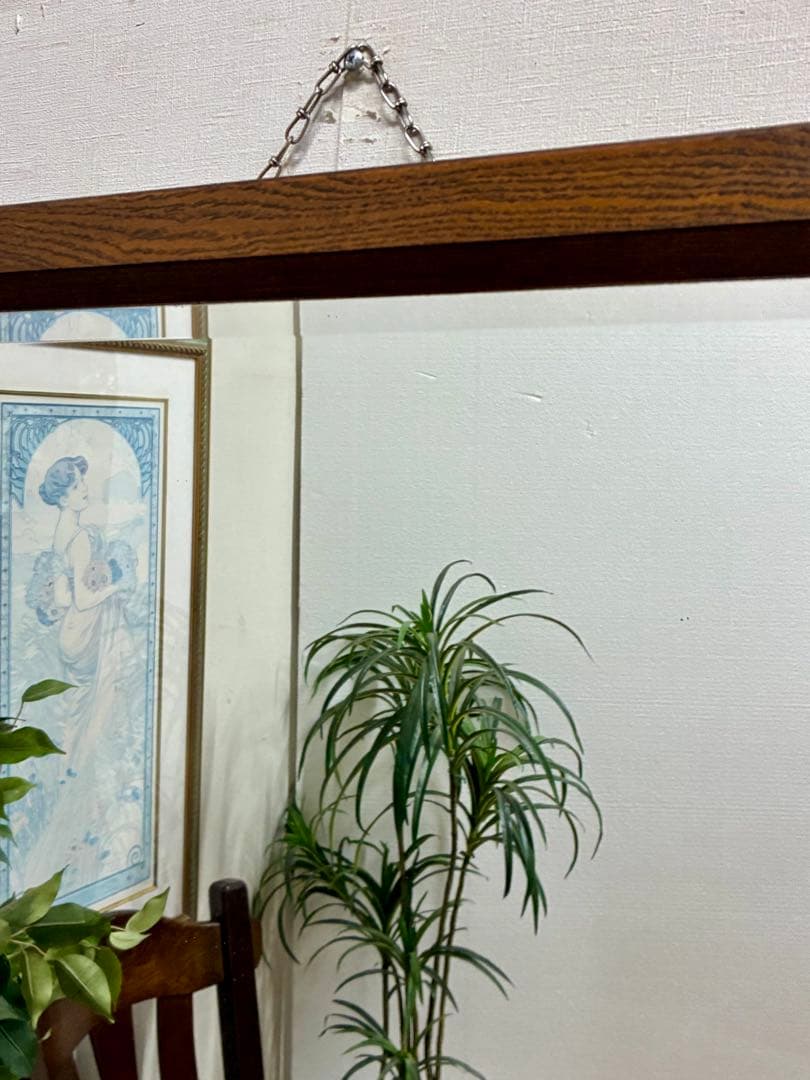 管343☆英国製☆アンティーク☆オーク☆クラシックミラー☆壁掛け鏡