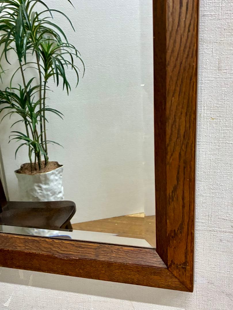 管343☆英国製☆アンティーク☆オーク☆クラシックミラー☆壁掛け鏡