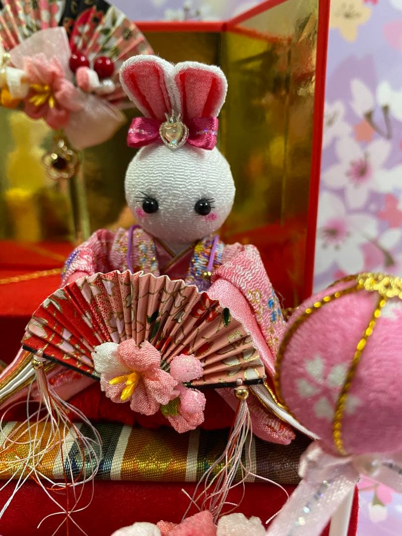 ちりめん細工 つまみ細工 うさぎ雛壇飾り No.636 ハンドメイド - メルカリ