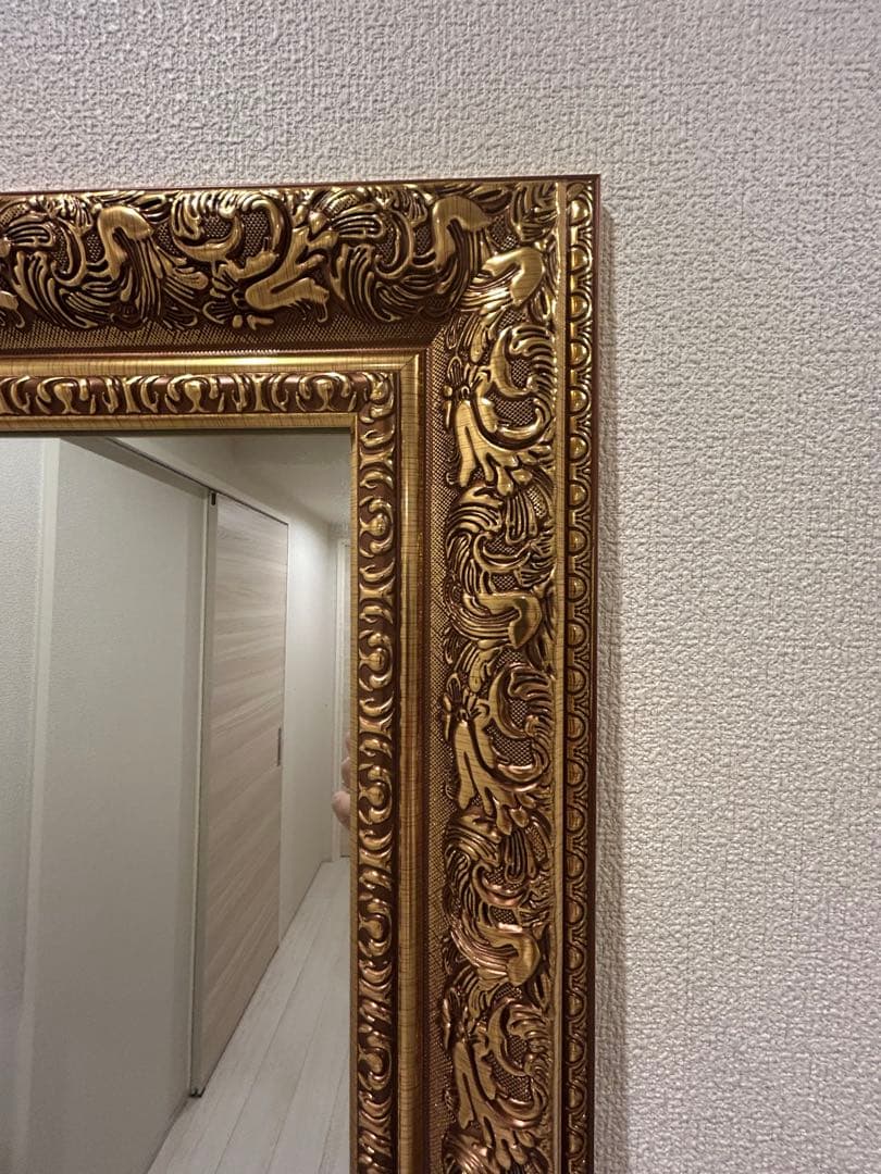 アンティーク調ゴールドミラー 全身鏡　姿見　※商品説明を必ずご確認ください※