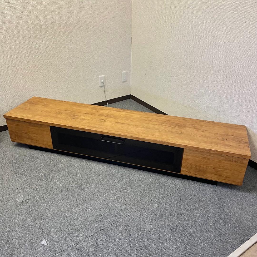 【美品】テレビ台 ローボード ヴィンテージ調 ダークガラス扉 日本製F