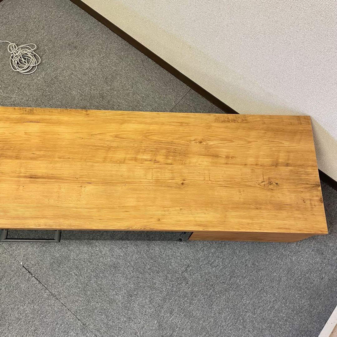 【美品】テレビ台 ローボード ヴィンテージ調 ダークガラス扉 日本製F