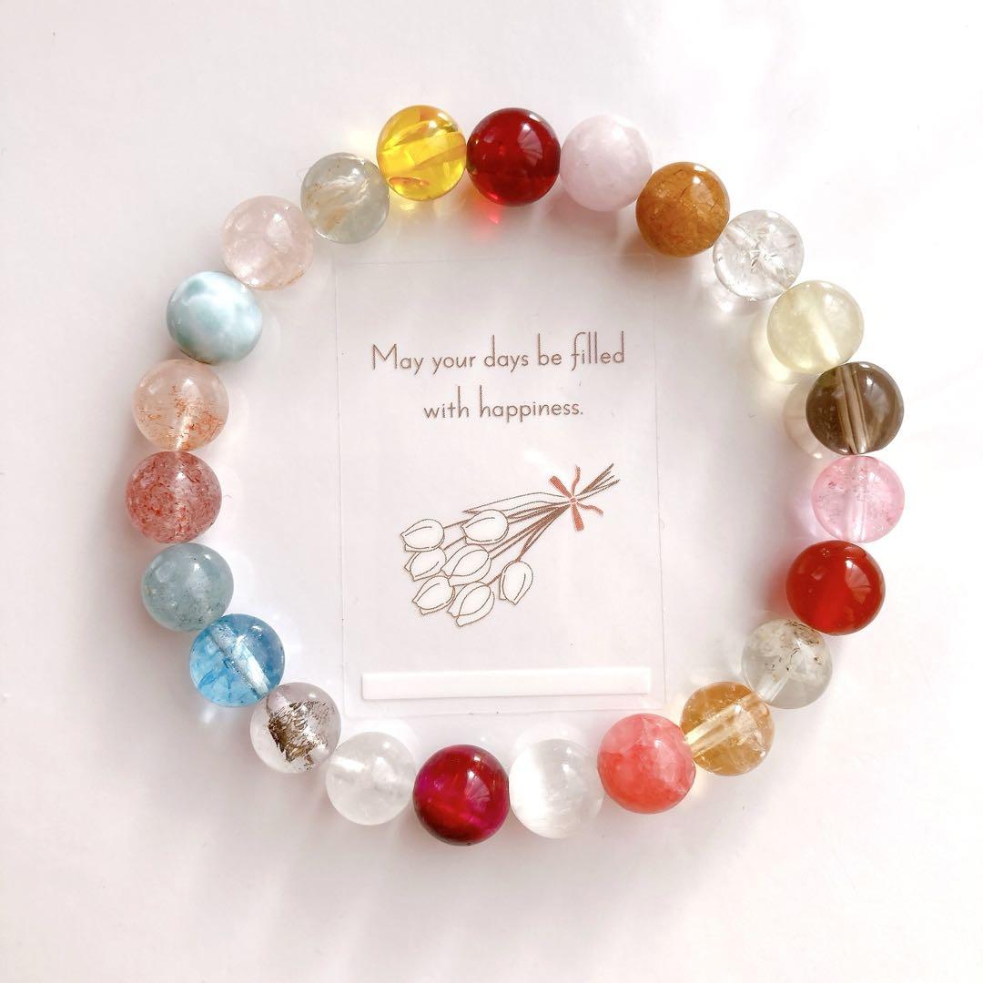 高品質ミックス多宝天然石ブレスレットパワーストーンブレスレット