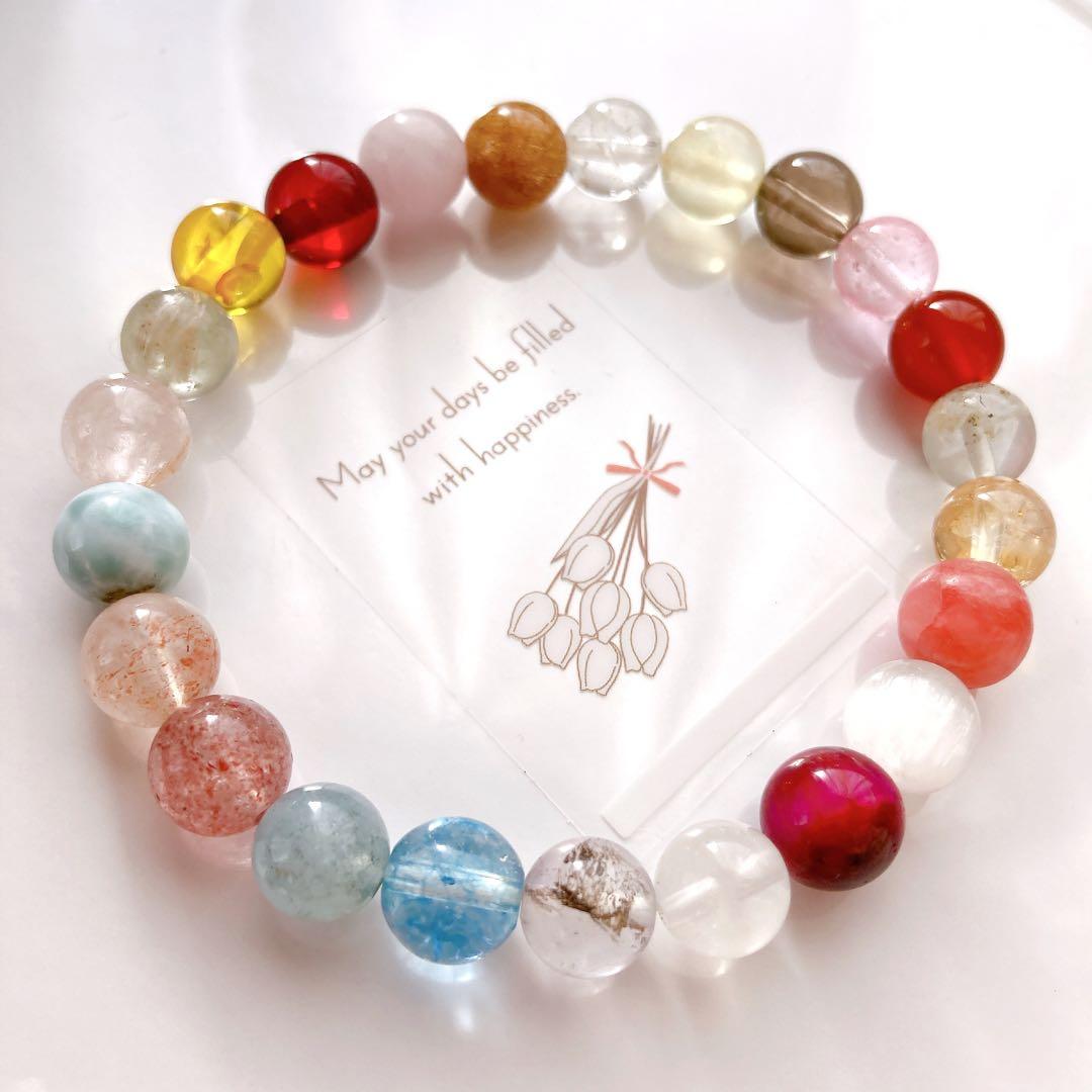 高品質ミックス多宝天然石ブレスレットパワーストーンブレスレット