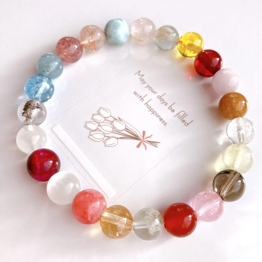 高品質ミックス多宝天然石ブレスレットパワーストーンブレスレット