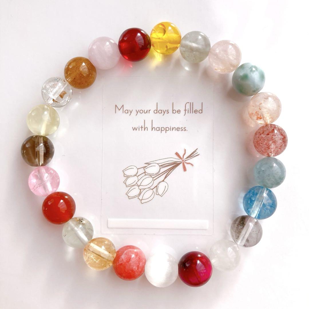 高品質ミックス多宝天然石ブレスレットパワーストーンブレスレット