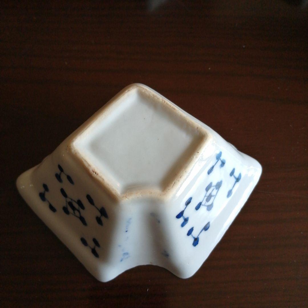 伊万里　染付扇面向付　10客　12cm　明治〜大正期