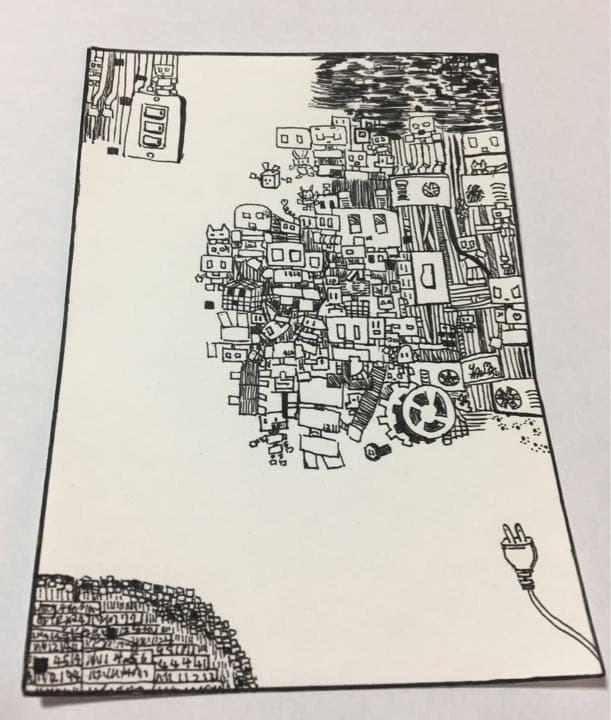 ボールペン画 原画3枚セット ゼンタングル