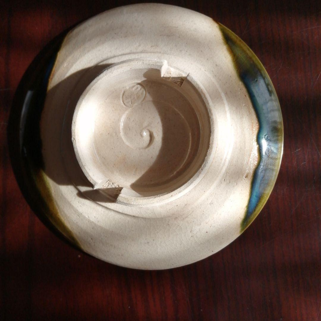 瀬戸焼　加藤作助　織部高台皿　5枚　13.5cm　昭和中期