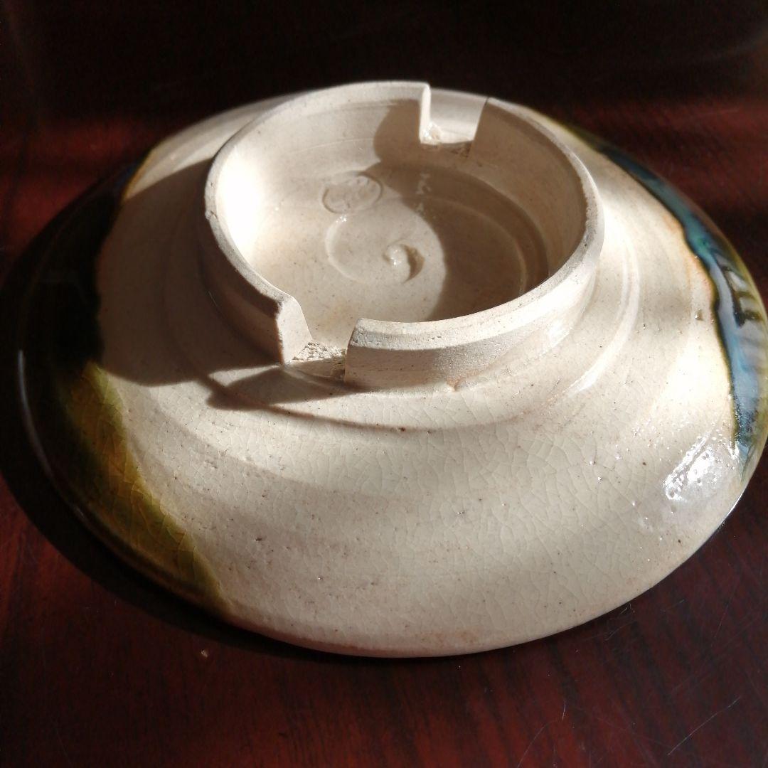 瀬戸焼　加藤作助　織部高台皿　5枚　13.5cm　昭和中期