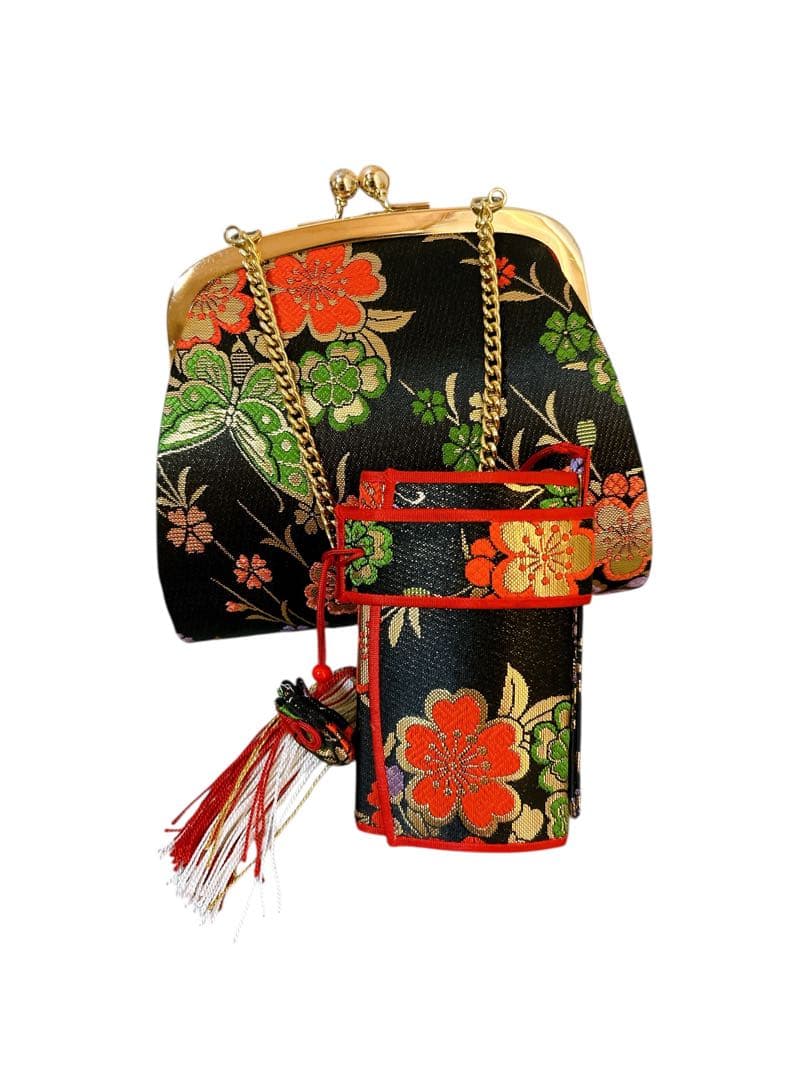 正絹フルセット♡七五三　7歳　女の子　一式　ピンク系　黒　枝垂れ桜