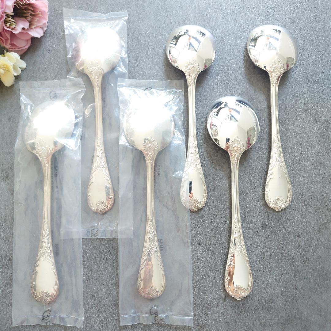 希少 美品 クリストフル マルリー コンソメスプーン 未開封含む 6点