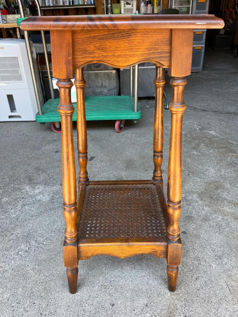 ★ 古家具 昭和 レトロ オールド カリモク コロニアル 花台 飾り台 電話台