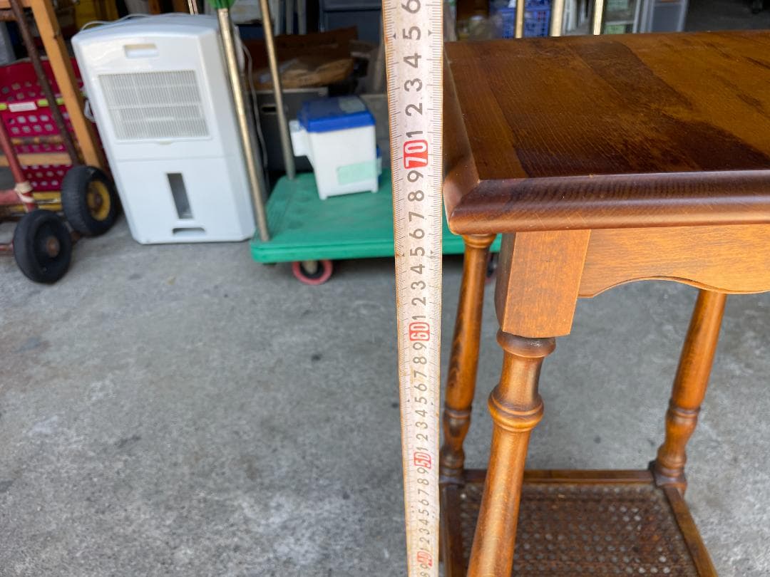 ★ 古家具 昭和 レトロ オールド カリモク コロニアル 花台 飾り台 電話台