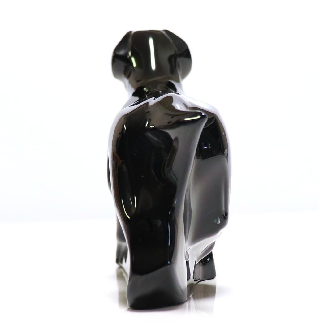 バカラ 大型ブラッククリスタルガラス製フィギュリン 18.5cm1kg 漆黒の犬