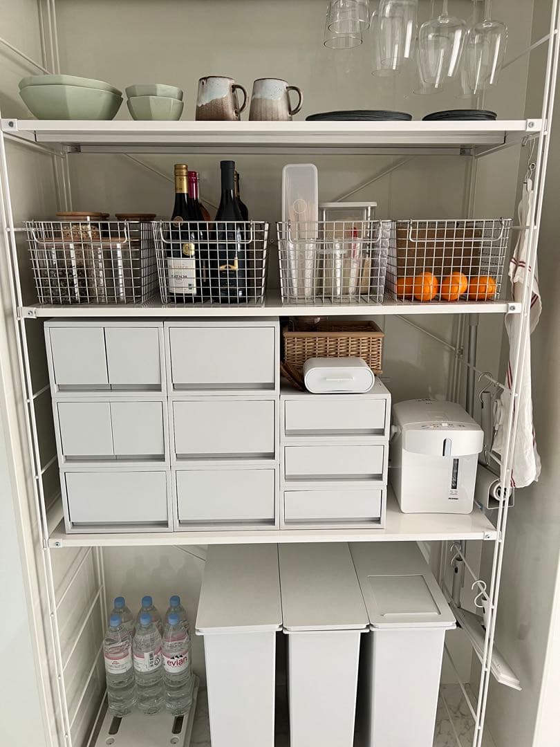 都内配送)無印良品ホワイト スチールシェルフ 4段収納 収納ボックス全て付き