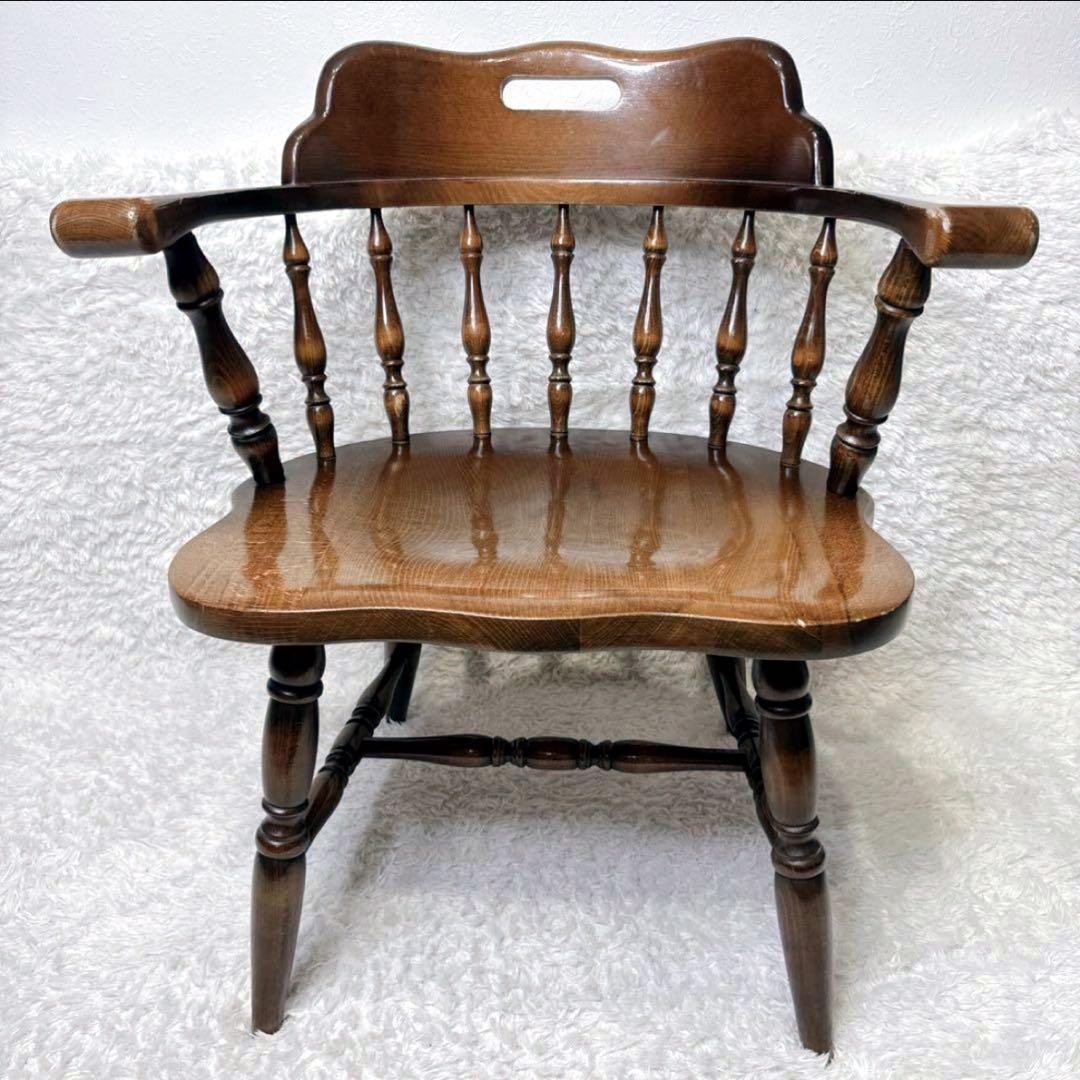 飛騨産業 ウィンザーチェア アーム ダイニングチェア レトロ キツツキ