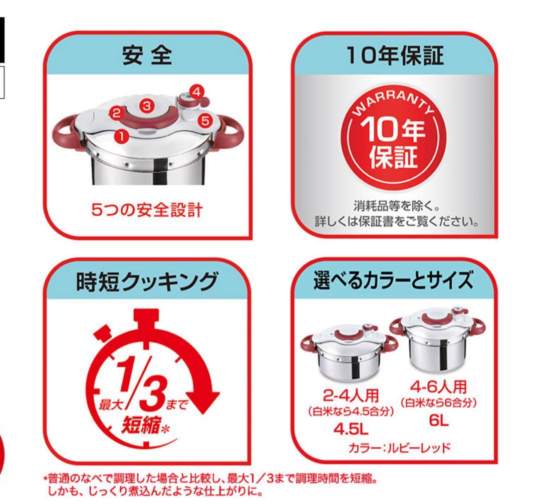 ティファール T-fal 圧力鍋 クリプソ ミニット イージー 6L