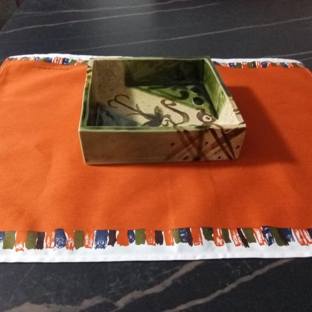 織部皿2枚セットと菓子器