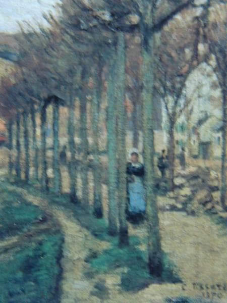 カミーユ・ピサロ、【ブージヴァルのセーヌ河畔】、希少な額装用画集より