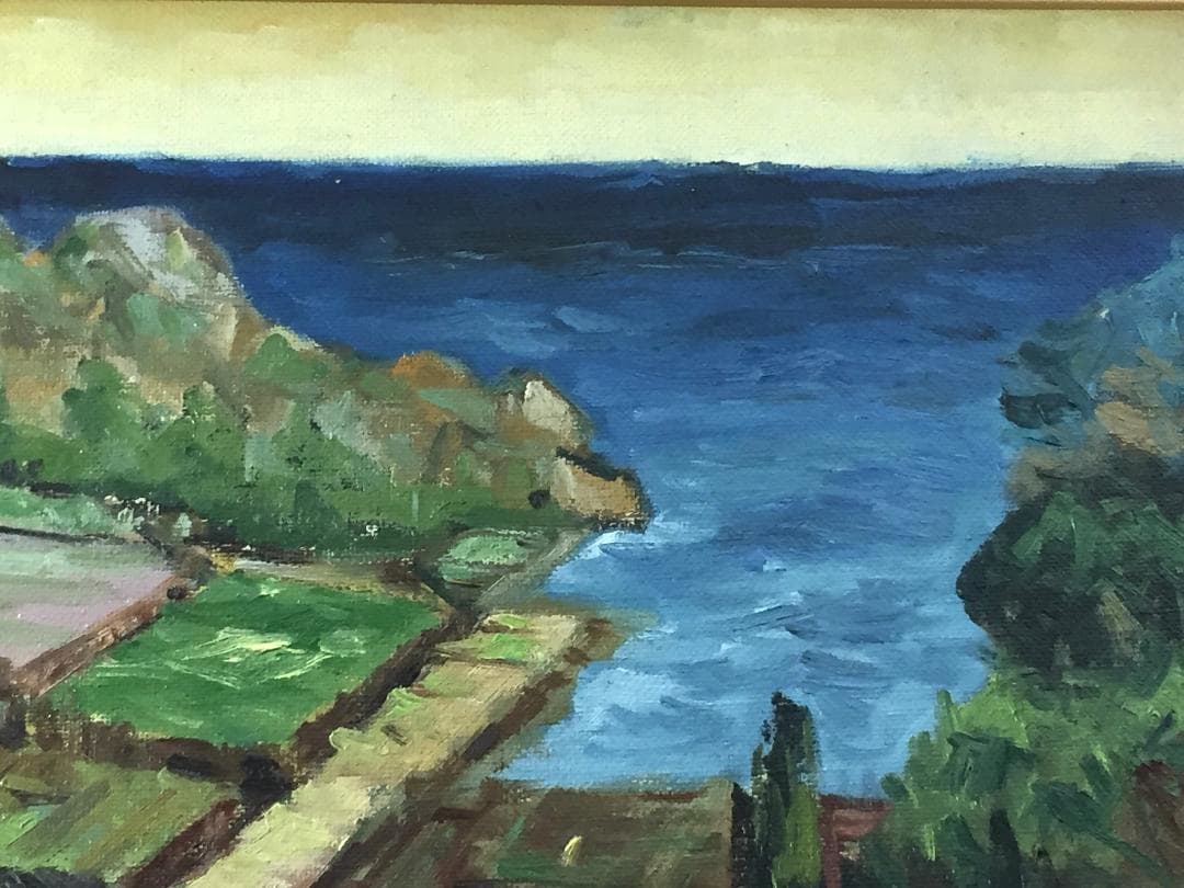 傑作 酒井良太郎 F4号 『外房風景』油彩 油絵 絵画 千葉県 房総半島