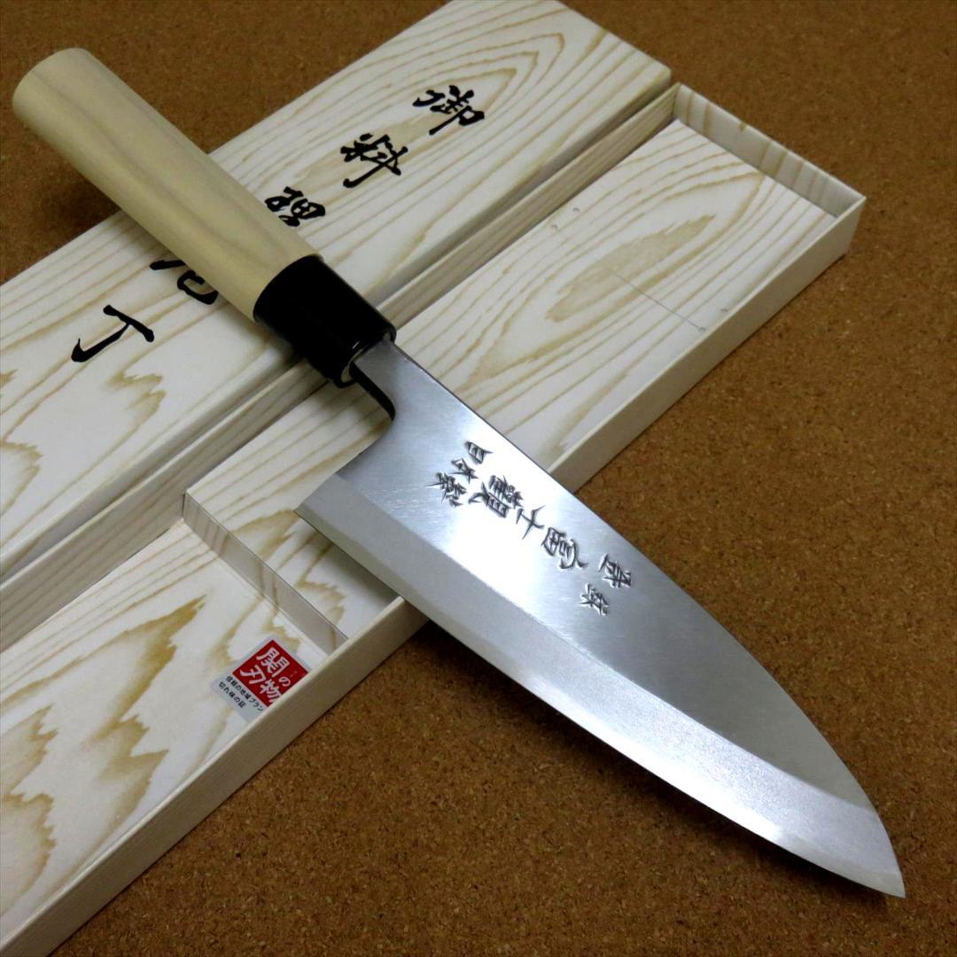 関の刃物 出刃包丁 165mm 片刃 右利き 魚 鳥 スッポン 肉解体 厚く重い