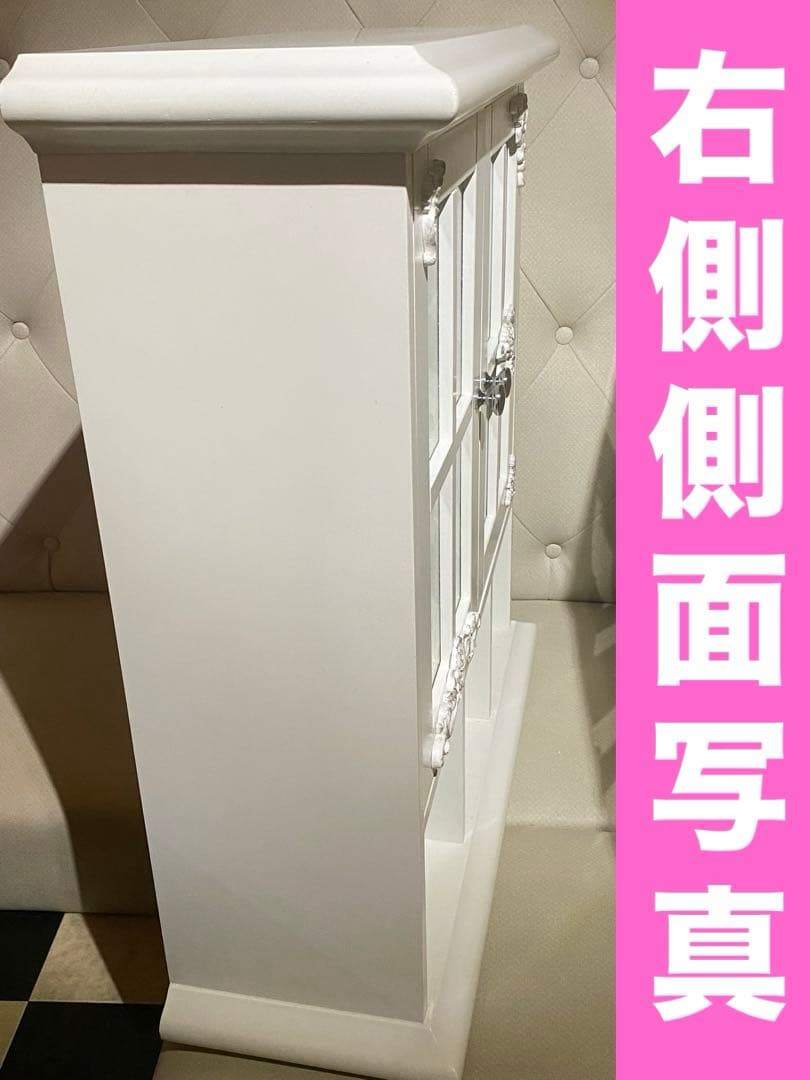 ロココ♦️高級 ガラス扉 コレクションケース♦️置き壁付両用♦️ホワイトローズ♦️送料込