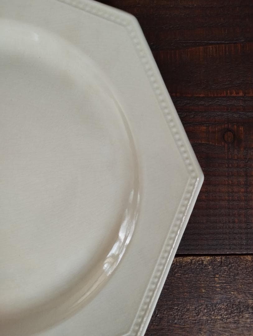 オクトゴナルプレート　フランスアンティーク　クレイユモントロー　八角皿　ディナー