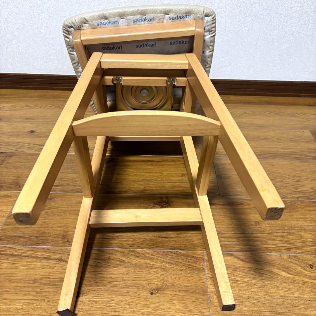 【良品】貞苅椅子製作所 回転椅子　日本製　木製　大川家具