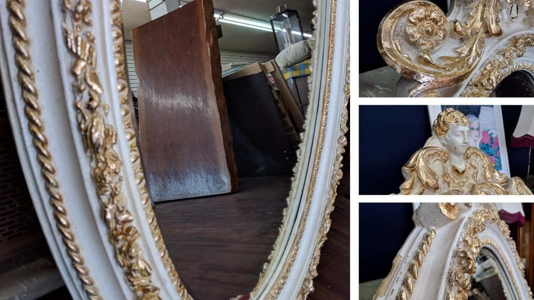 K44 ロシア製 アンティーク 楕円 全身鏡 壁掛けミラー