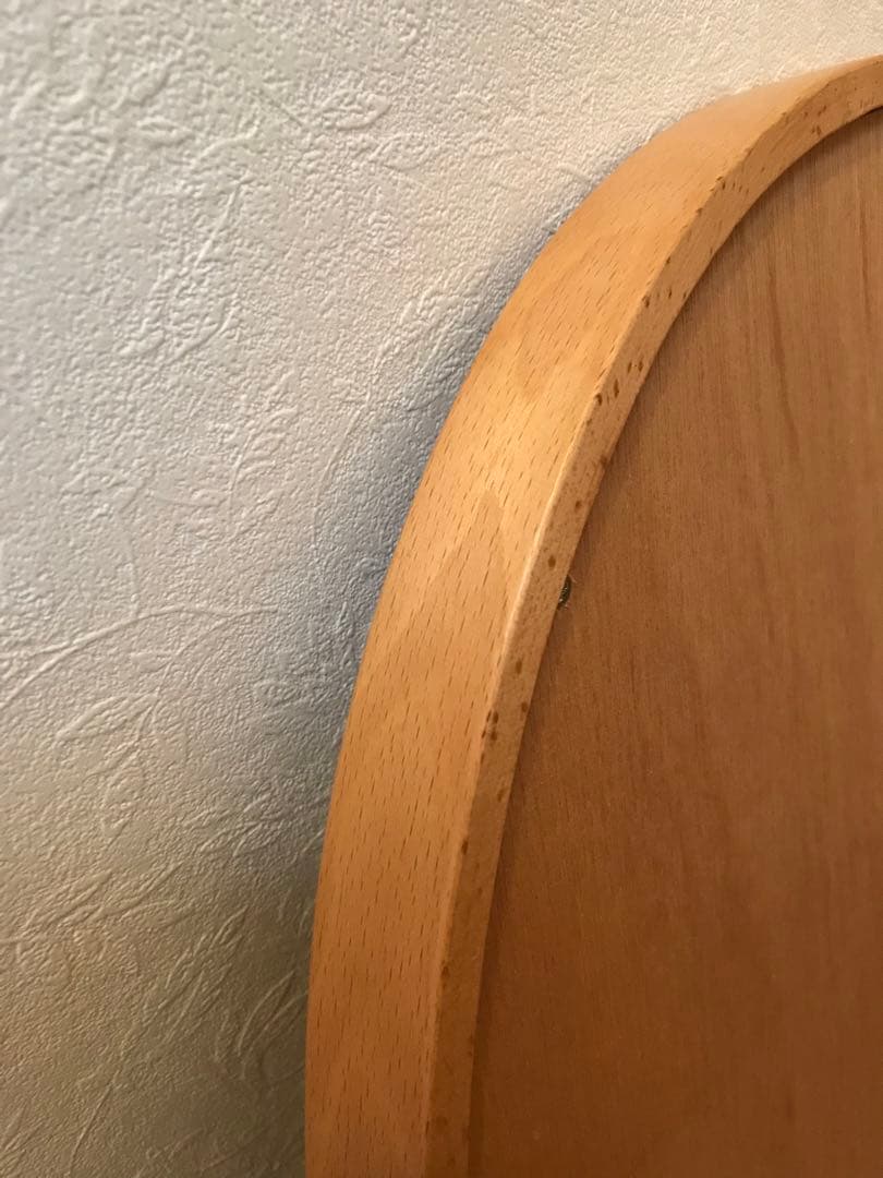 秋田木工　楕円形壁掛けミラー 柳宗理　ウォール材　白木