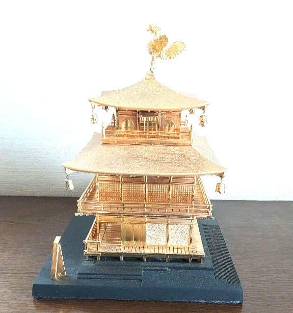 金メッキ　金閣寺　金箔　縁起物　美術置物　飾り物