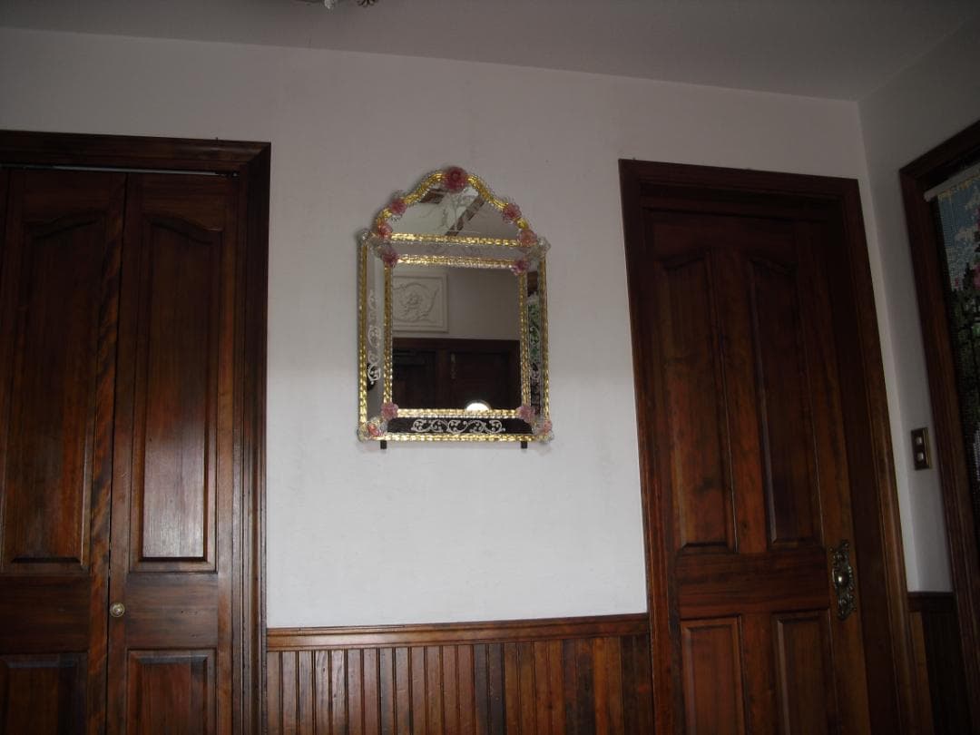 希少☆イタリア製☆ ベネチアンムラノガラス ミラー☆大型壁掛け鏡☆52×75cm