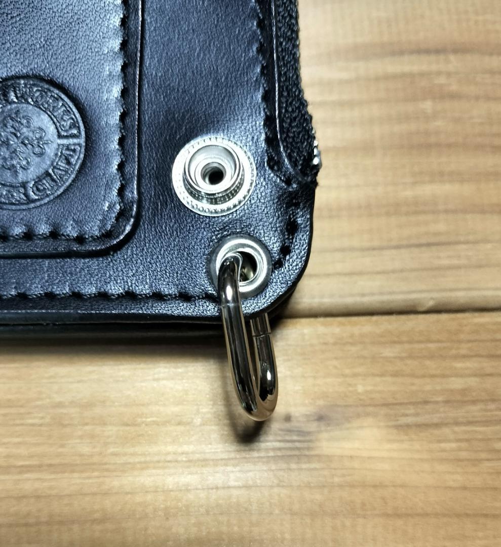 栃木レザー　L字型ファスナー　ミドルトラッカーウォレット　ハンドメイド