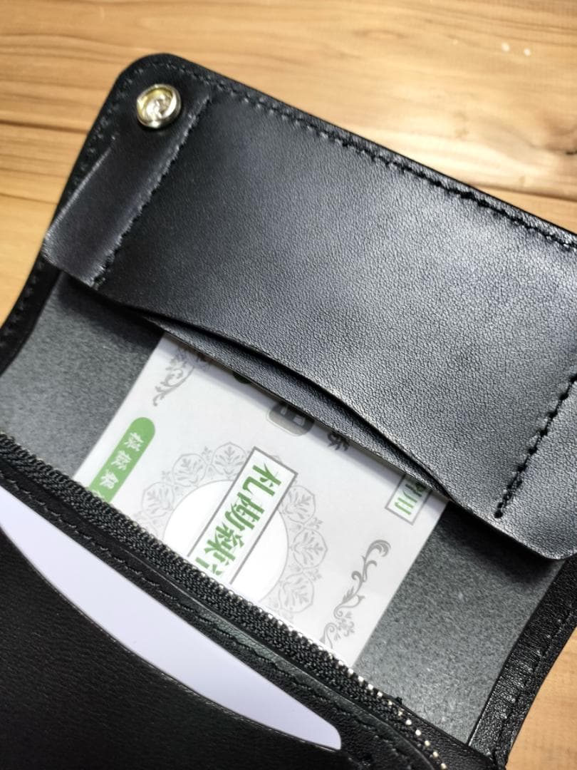 栃木レザー　L字型ファスナー　ミドルトラッカーウォレット　ハンドメイド