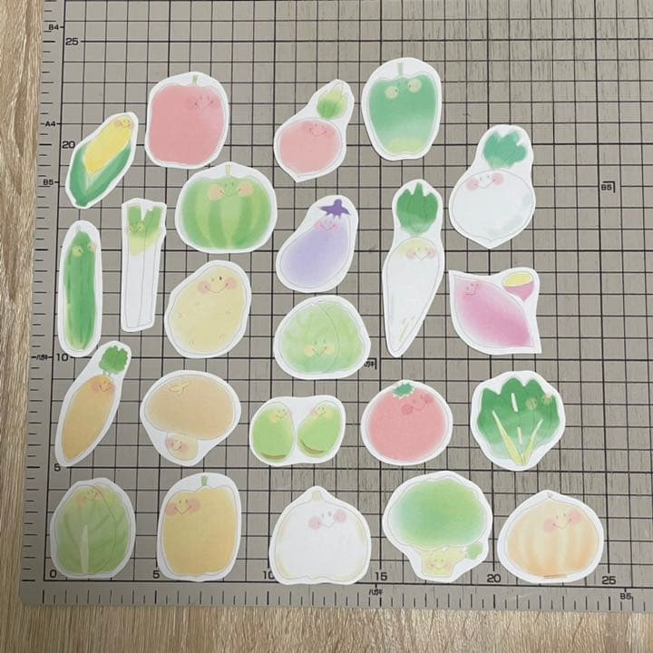 確認用♡野菜メモ♡手描き　フレークシール
