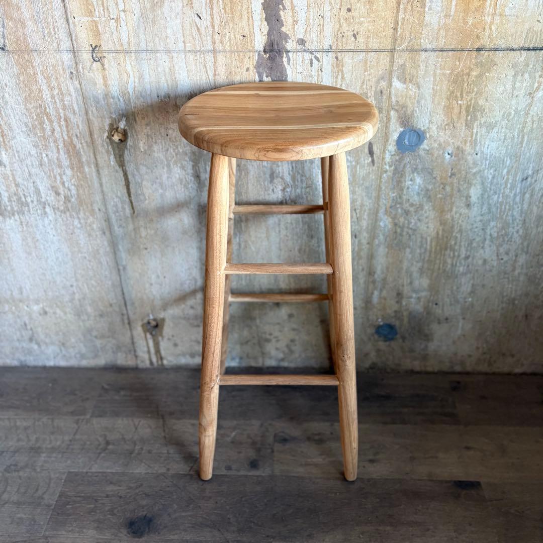 GALLUP ギャラップ　チーク ラウンドトップ スツール　30インチ　②