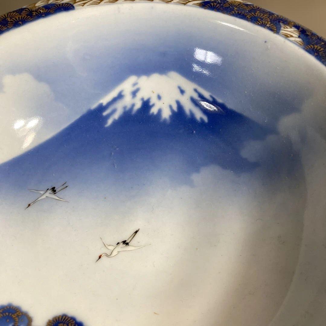 オールド深川製】有田焼の伝統 日本の名窯 有田 深川製磁 染錦富士に鶴