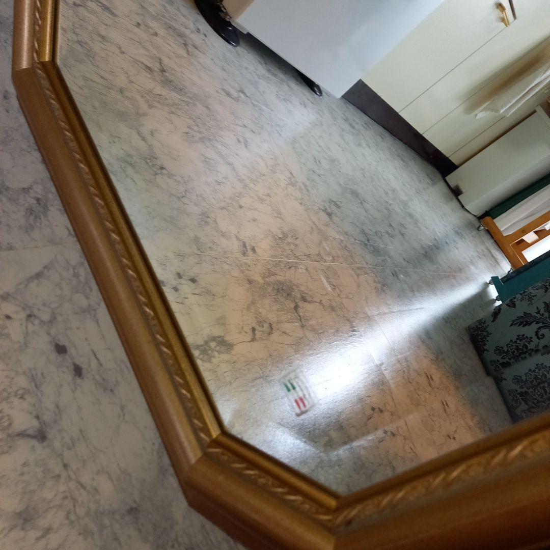 ドマン　アンティーク　ゴールド　八角　ミラー　鏡　壁掛け　縦横　兼用