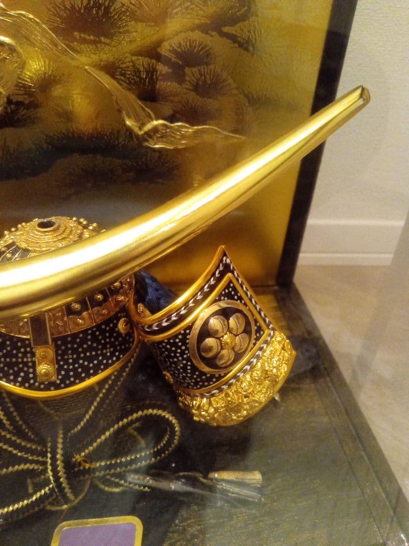 【平安水宝作】伊達政宗公　兜飾り　８号　正絹織