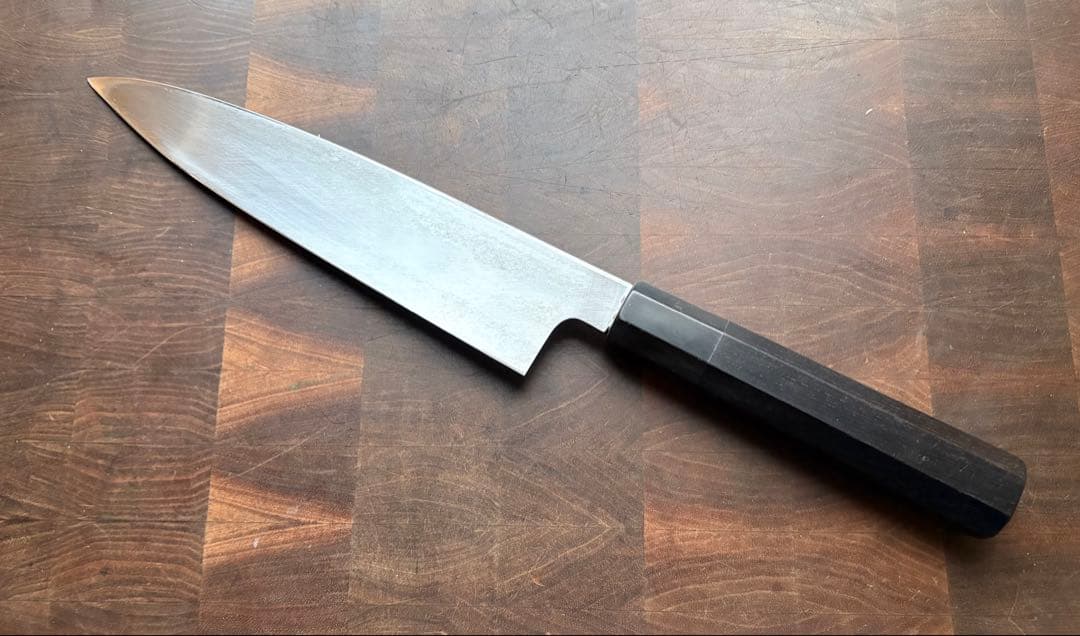 堺 實光刃物 arata 青鋼 片刃 牛刀 210mm 包丁 霞 和包丁 黒檀 - メルカリ