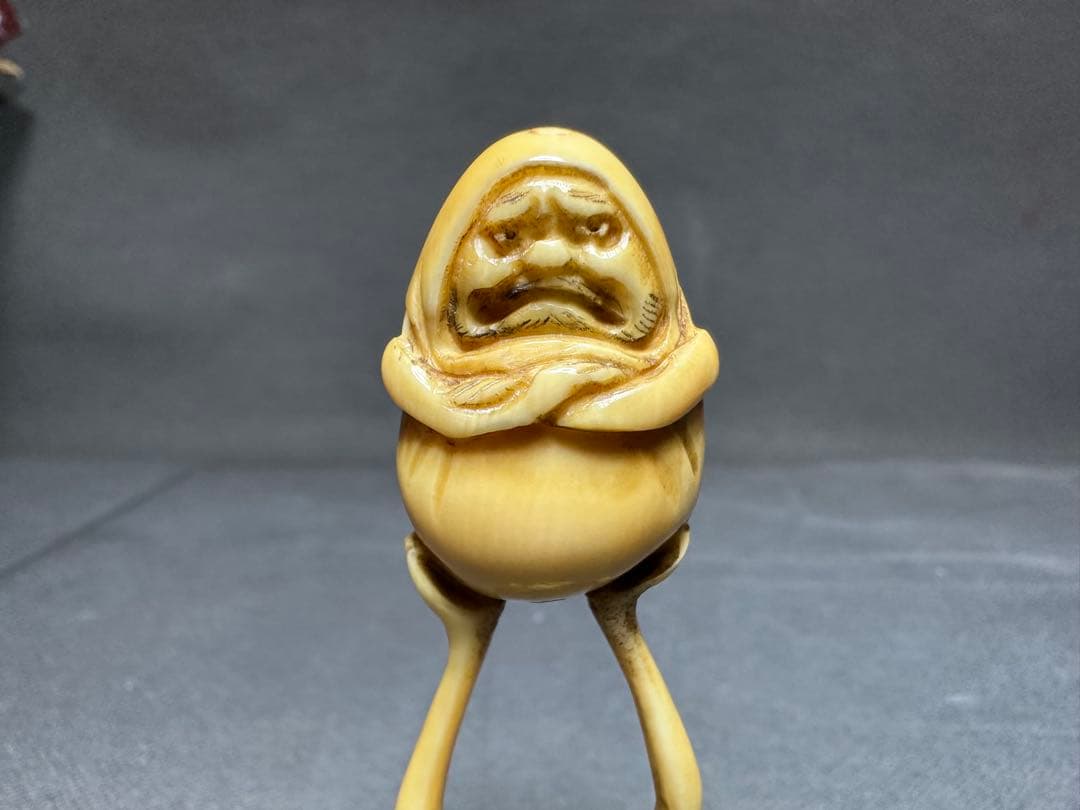 極上　根付　手長足長 天然素材　アンティーク　和彫　置物　骨董　飾り物古美術品