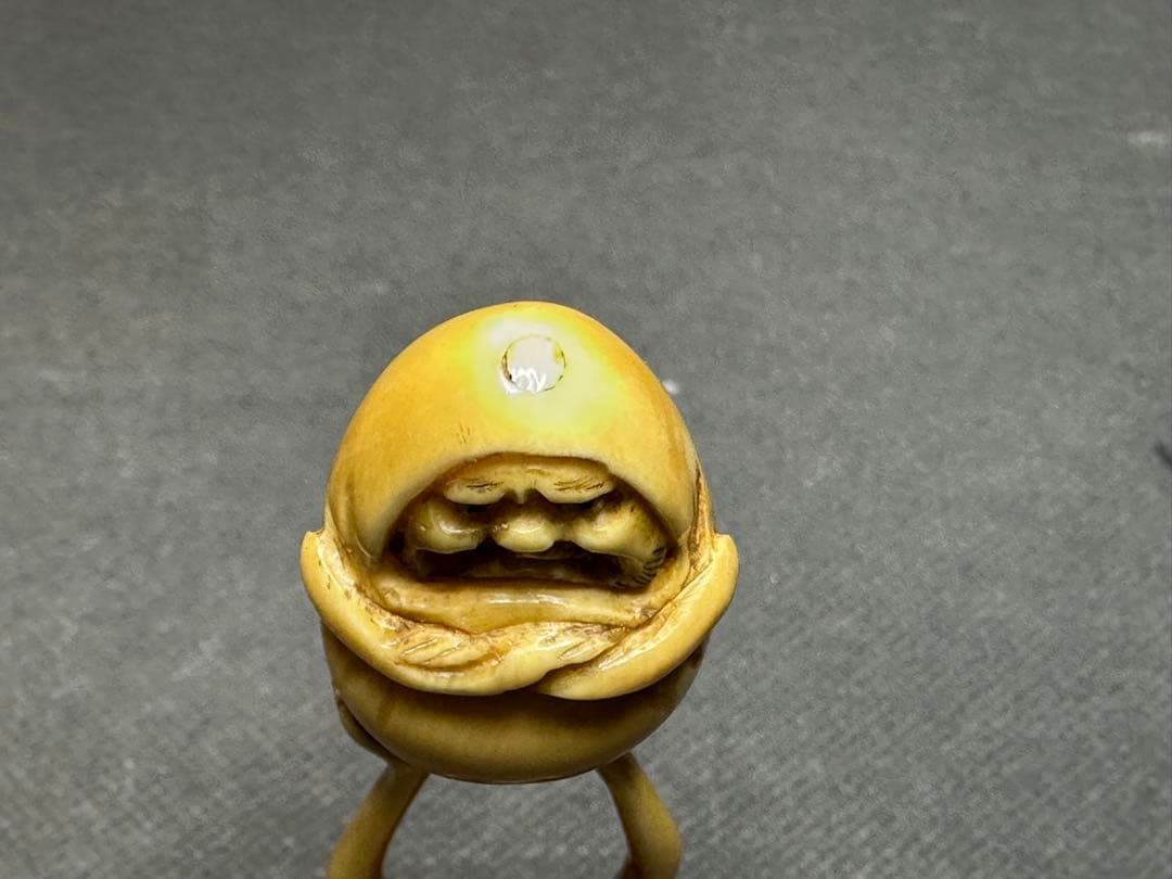 極上　根付　手長足長 天然素材　アンティーク　和彫　置物　骨董　飾り物古美術品