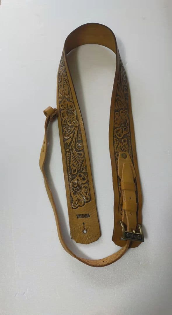 希少 長渕剛着用モデル YAMAHA ギターストラップ本皮型押しレザー