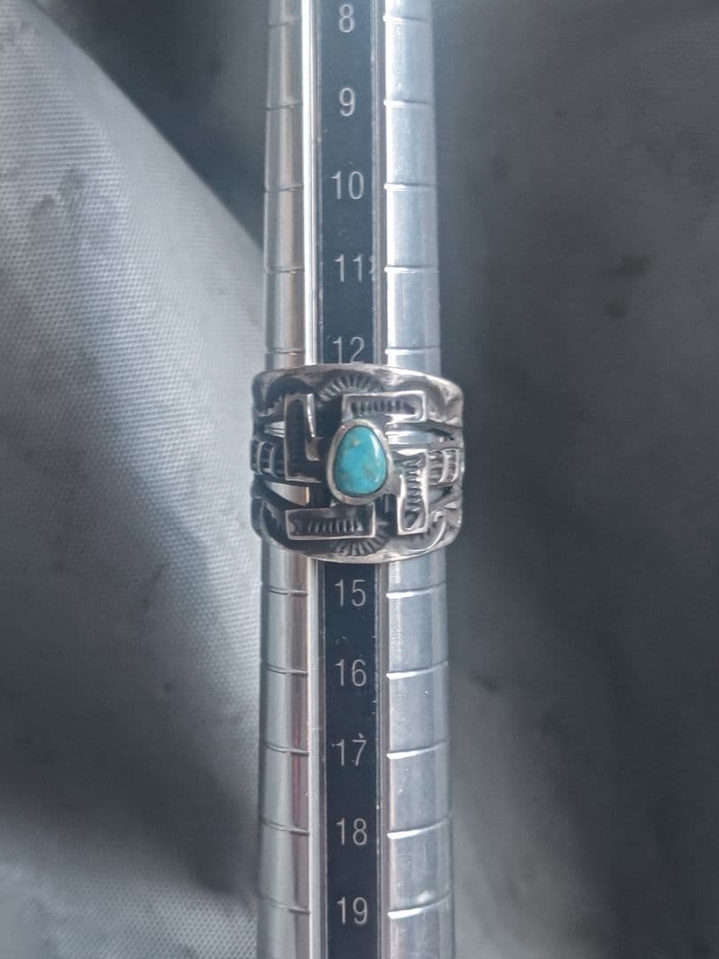 オリジナル スワスティカ オールドスタイルリング モレンシターコイズ付き
