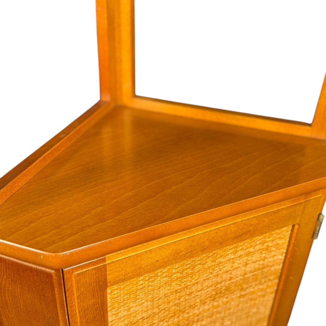 HR643 オールドカリモク　電話台　コンソール　三角コーナーラック